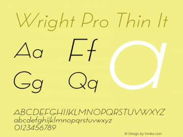 Wright Pro Thin It Version 1.000;hotconv 1.0.109;makeotfexe 2.5.65596图片样张