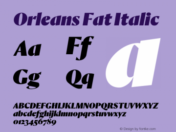 Orleans Fat Italic Version 1.001 | wf-rip DC20211010图片样张