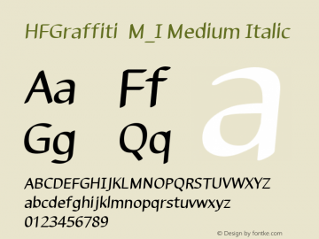 HFGraffiti＿M_I Medium Italic Version 1.01图片样张