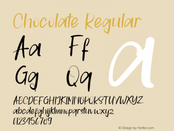 Chocolate Version 1.001;Fontself Maker 3.5.4图片样张