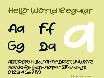 Hello World Version 1.001;Fontself Maker 3.5.4图片样张