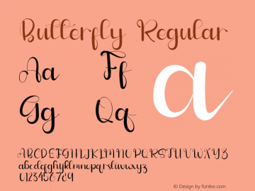 Butterfly Version 1.001;Fontself Maker 3.5.4图片样张