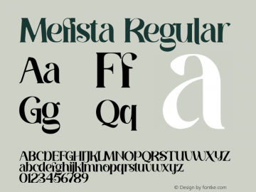 Mefista Regular Version 1.000图片样张