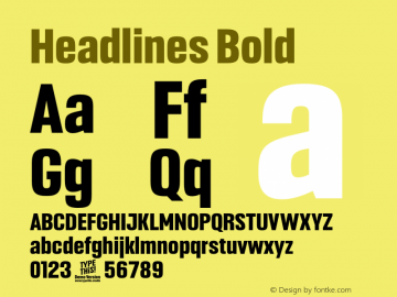 Headlines Bold Version 1.002;hotconv 1.0.109;makeotfexe 2.5.65596图片样张