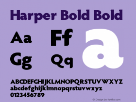 Harper Bold Bold Version 1.002;Fontself Maker 3.5.4图片样张