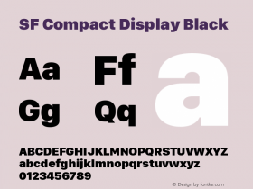 SF Compact Display Black Version 1.00 July 21, 2017, initial release图片样张