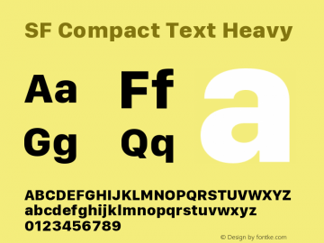 SF Compact Text Heavy Version 1.00 September 25, 2017, initial release图片样张