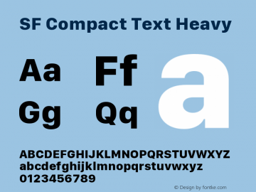 SF Compact Text Heavy Version 1.00 October 11, 2019, initial release图片样张