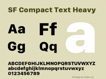 SF Compact Text Heavy Version 1.00 March 7, 2017, initial release图片样张