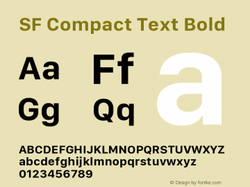 SF Compact Text Bold Version 1.00 October 11, 2019, initial release图片样张