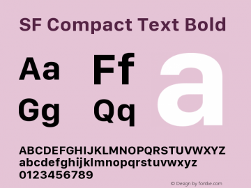 SF Compact Text Bold Version 1.00 July 21, 2017, initial release图片样张