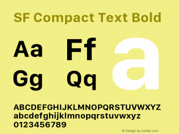 SF Compact Text Bold Version 1.00 March 7, 2017, initial release图片样张