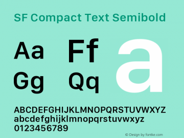 SF Compact Text Semibold Version 1.00 September 25, 2017, initial release图片样张