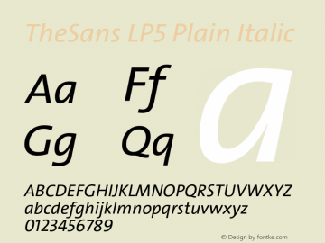 TheSans LP5 Plain Italic Version 1.641 2006图片样张