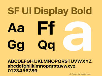 SF UI Display Bold Version 1.00 March 7, 2017, initial release图片样张