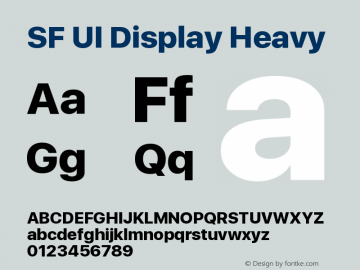 SF UI Display Heavy Version 1.00 October 10, 2019, initial release图片样张