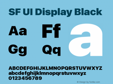SF UI Display Black Version 1.00 September 25, 2017, initial release图片样张