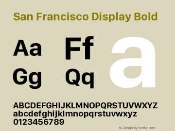 San Francisco Display Bold Version 1.00 March 22, 2019, initial release图片样张