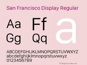 San Francisco Display Version 1.00 March 22, 2019, initial release图片样张