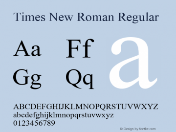 Times New Roman Version 1.3 (Hewlett-Packard)图片样张