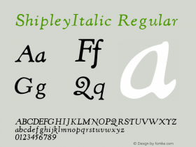 ShipleyItalic Macromedia Fontographer 4.1.4 5/27/04图片样张