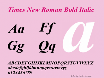 Times New Roman Bold Italic Version 1.3 (Hewlett-Packard)图片样张