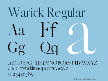 Warick Regular 0.1.0图片样张