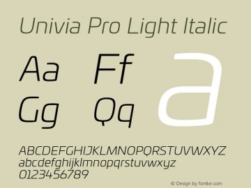 UniviaProLight-Italic Version 001.000图片样张