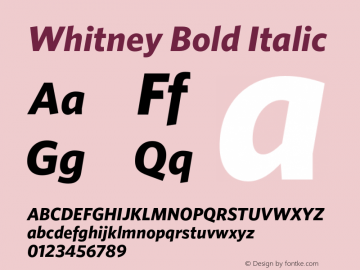 Whitney-BoldItalic Version 2.201 Basic (Latin-X)图片样张