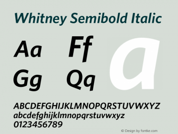 Whitney-SemiboldItalic Version 2.201 Basic (Latin-X)图片样张