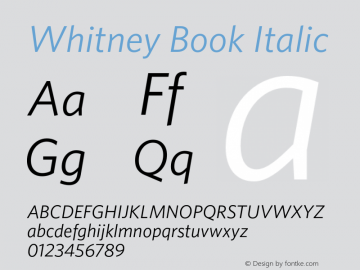 Whitney-BookItalic Version 2.201 Basic (Latin-X)图片样张