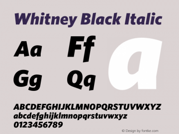 Whitney-BlackItalic Version 2.201 Basic (Latin-X)图片样张