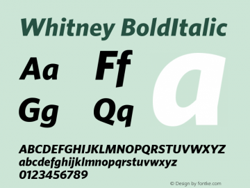 Whitney-BoldItalic Version 001.000图片样张