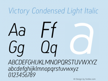 Victory Condensed Light Italic Version 1.00图片样张