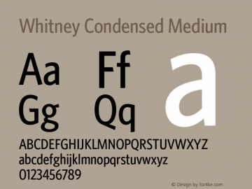 WhitneyCondensed-Medium Version 1.201 Pro图片样张