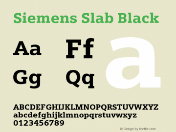 SiemensSlab-Black Version 1.000;PS 5.00;hotconv 1.0.38图片样张