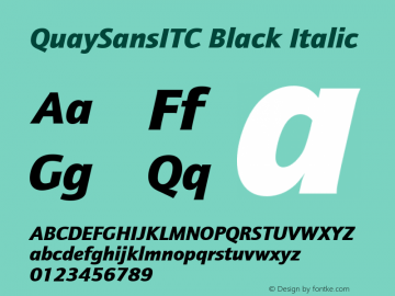 QuaySansITC Black Italic Version 001.000图片样张