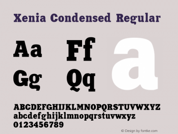 Xenia Condensed Converted from c:\ttf.fnt\XNC87___.TF1 by ALLTYPE图片样张