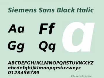 SiemensSans-BlackItalic Version 1.000;PS 5.00;hotconv 1.0.38图片样张