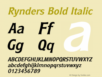 Rynders Bold Italic Altsys Fontographer 3.5  7/16/96图片样张