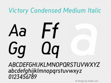 Victory Condensed Medium Italic Version 1.00图片样张