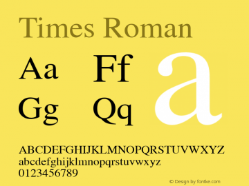 Times  Roman Altsys Fontographer 4.0 8/3/03图片样张