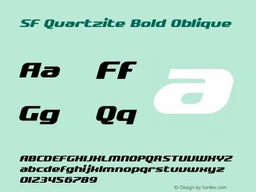 SF Quartzite Bold Oblique ver 2.0; 1999. Freeware for non-commercial use.图片样张
