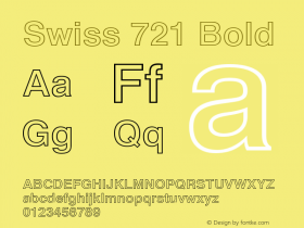 Swiss 721 Bold Outline Version 003.001图片样张
