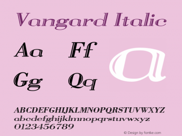 Vangard Italic Altsys Metamorphosis:12/22/95图片样张
