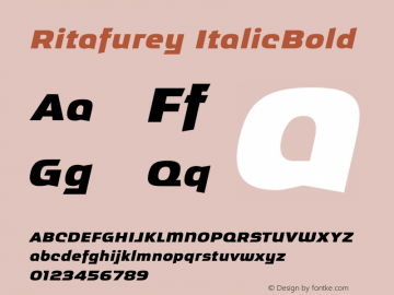 Ritafurey ItalicBold Version 1.00图片样张