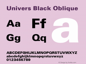 Univers 75 Black Oblique Version 001.004图片样张