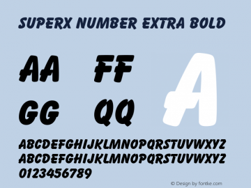 SuperX number Extra Bold mfgpctt-v4.4 Dec 10 1998图片样张