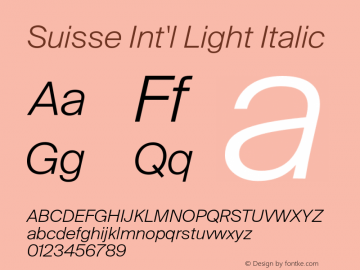 Suisse Int'l Light Italic Version 2.001图片样张