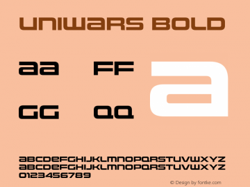 UniwarsRg-Bold OTF 1.000;PS 001.001;Core 1.0.29图片样张